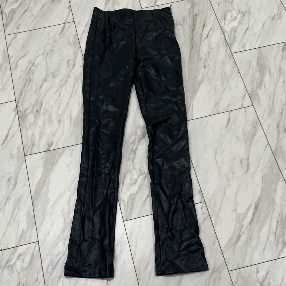 Zara Black Faux Leather Pants